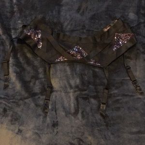 Sequin mesh garter Victoria’s Secret fashion show